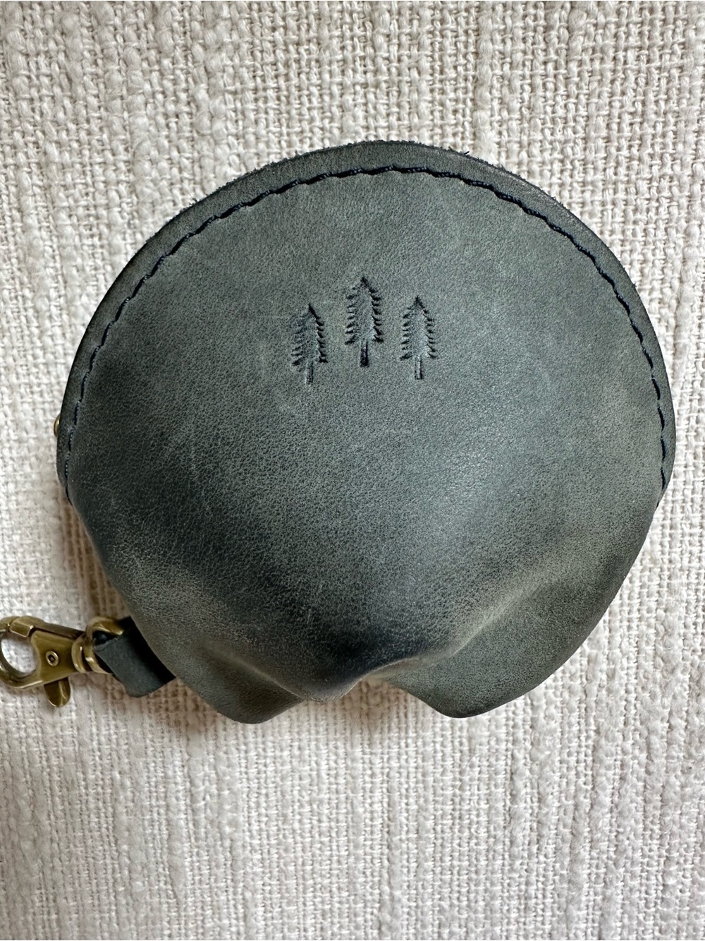 Portland Leather Goods Forest Green Leather Fortune Cookie Keychain